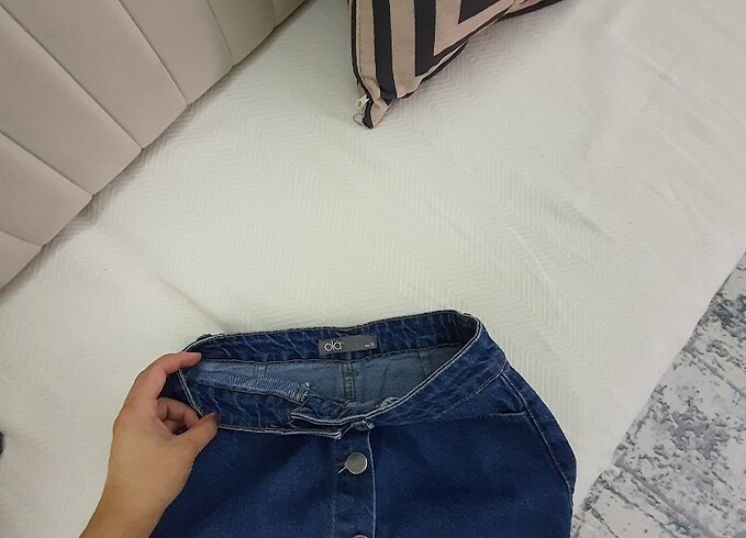 xs Beden mavi Renk Jean etek