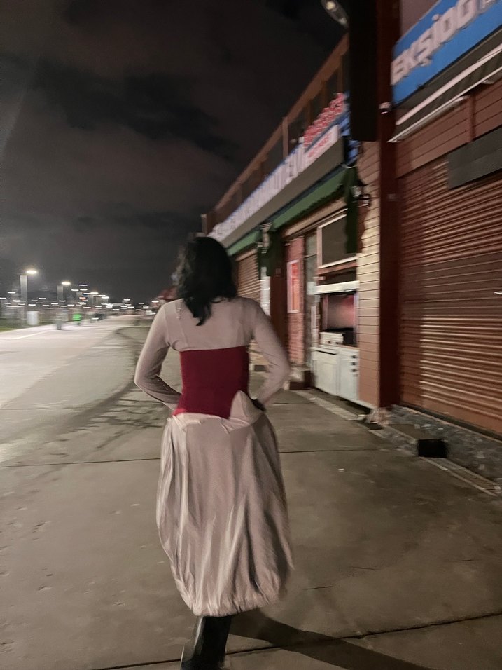 Gri Uzun Kollu Polo Garage Elbise - Görsel 3