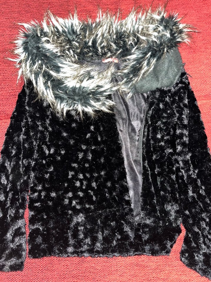 Gri Kapüşonlu Kadın Suni Kürk Ceket - Görsel 2