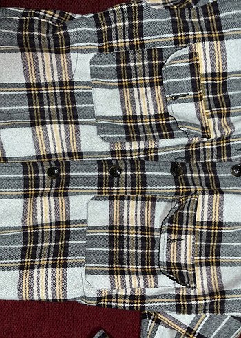 Düğmeli Gri Ekose Kadın Ceket - Görsel 2