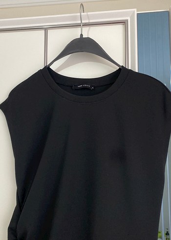 xl Beden Siyah Drapeli Midi Kadın Triko Elbise