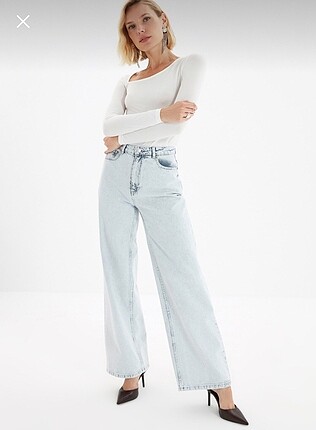 Yüksek bel wide leg jeans