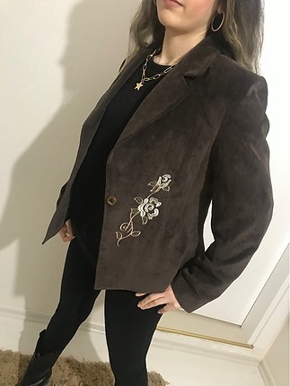 American Vintage Kadife ceket nakış detaylı vintage