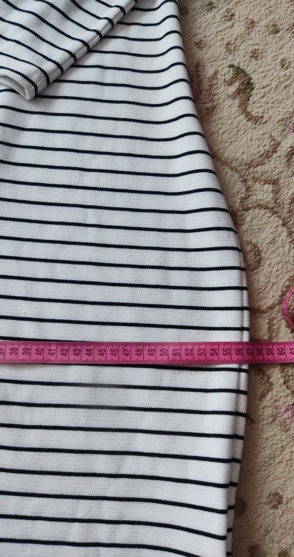 Dantel Detaylı Beyaz Çizgili elbise - Görsel 2