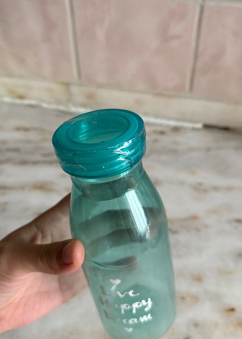 Turkuaz Cam Bebek Biberonu - Görsel 2