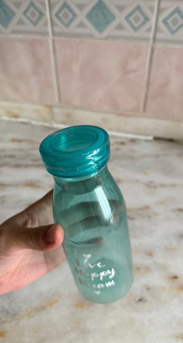 Turkuaz Cam Bebek Biberonu - Görsel 2