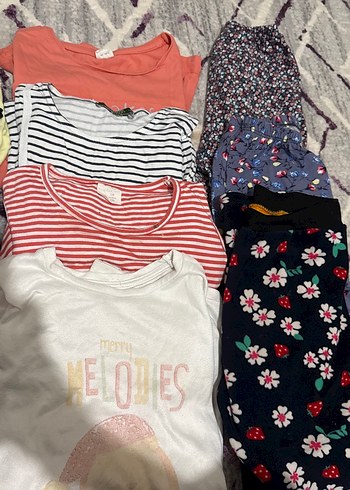 Çiçek ve çilek desenli kız taytı - Görsel 2