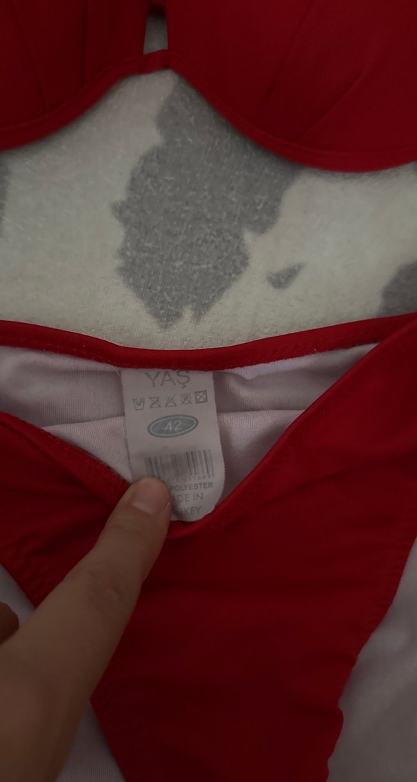 Kırmızı İnce Askılı Kadın Bikini - Görsel 2