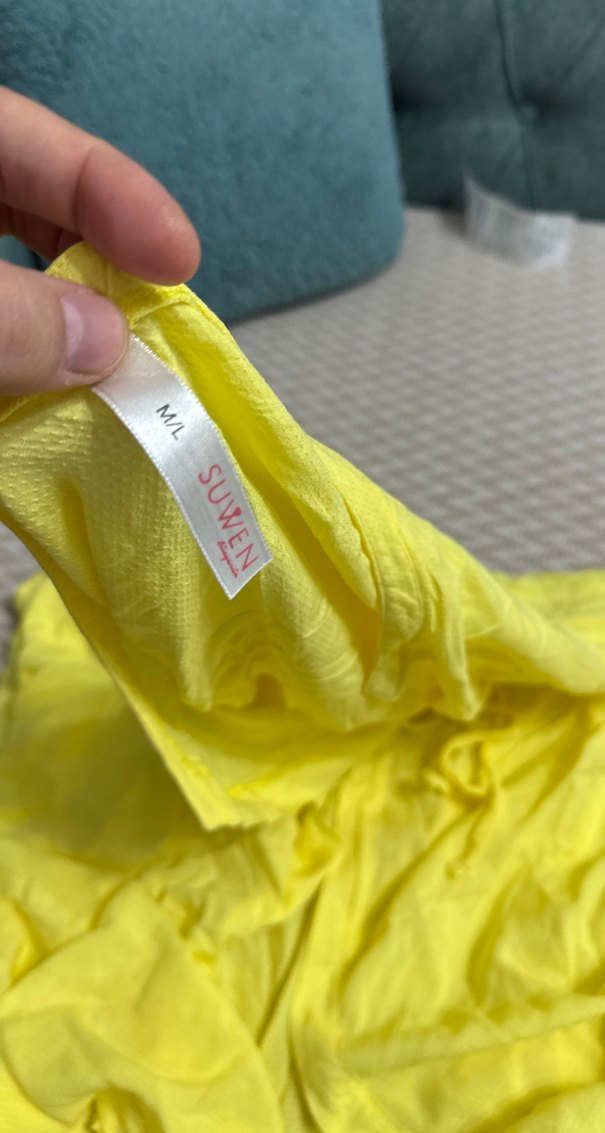 Sarı Bohem Nakışlı Uzun Kadın yelek - Görsel 3