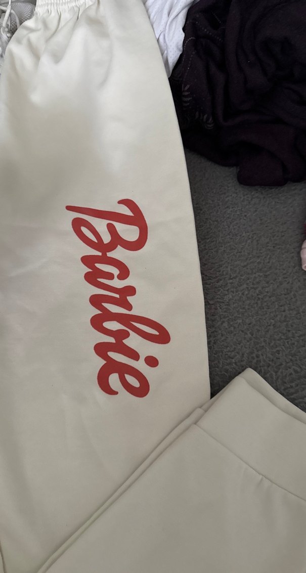 Beyaz Barbie Baskılı Rahat Eşofman Altı - Görsel 2