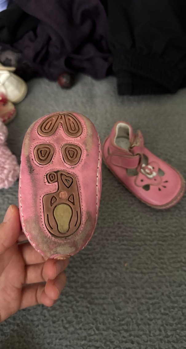 Pembe Nakışlı Kız Bebek İlk Adım Ayakkabısı - Görsel 2