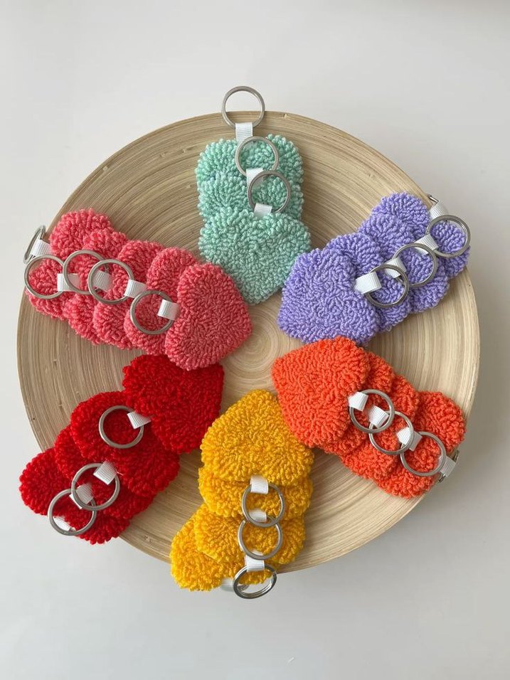 Punch işi anahtarlık ve çanta süsleri - Görsel 3