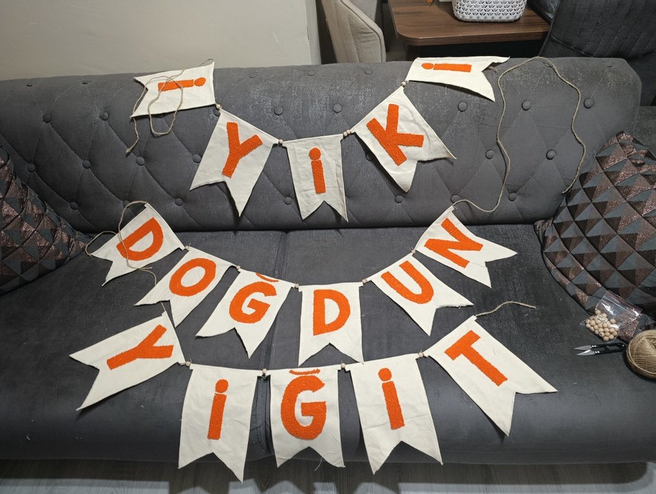 Punch işi iyi ki doğdun flaması - Görsel 2