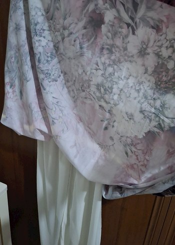 Pembe Uzun Kol Bağlama Desenli Elbise - Görsel 3