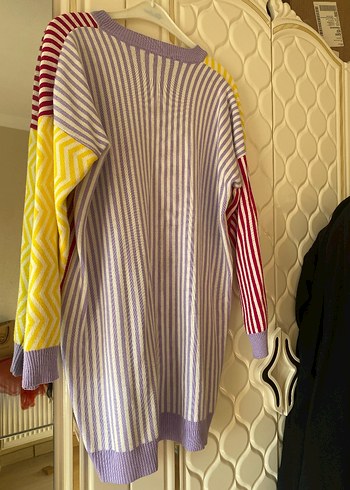 Kadın Renkli Örgü Salaş Kazak Triko - Görsel 3