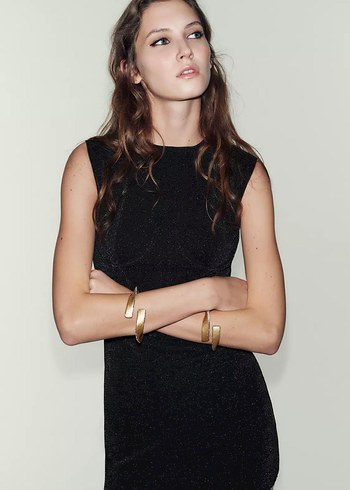 Siyah Parlak Mini Elbise - Görsel 5