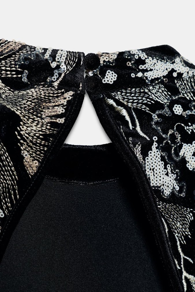 Uzun Kollu Gri Desenli Kadın Elbise - Görsel 3