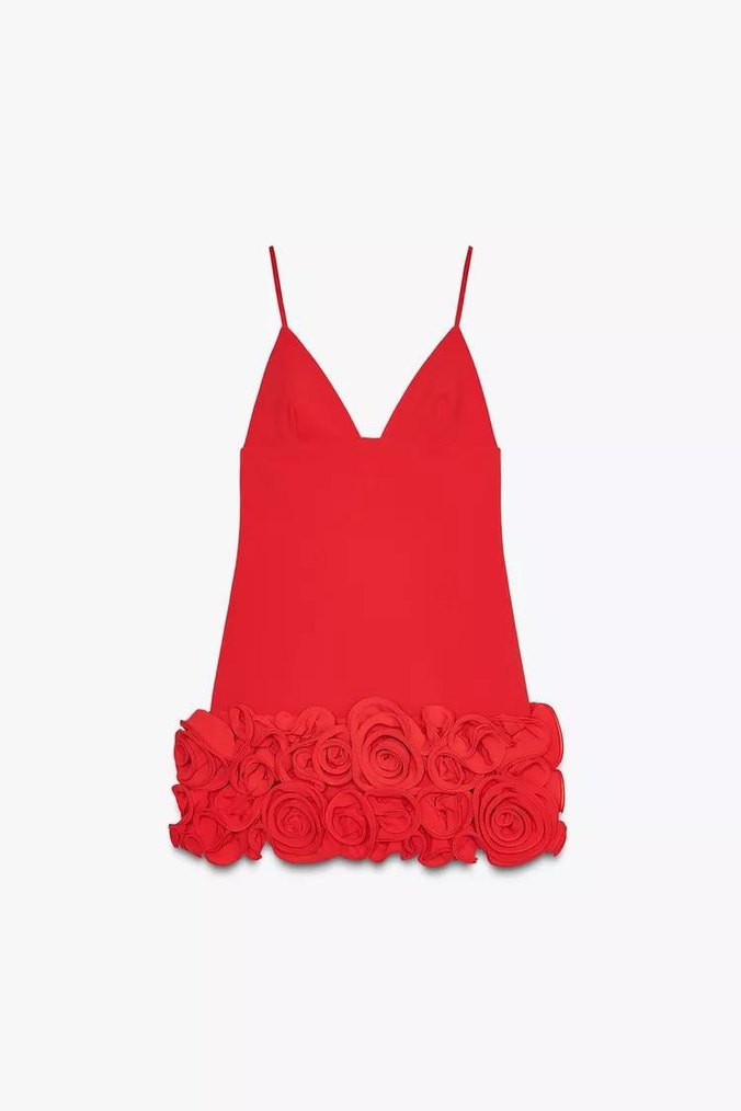 Kırmızı Mini Fırfırlı Kadın Elbise - Görsel 2