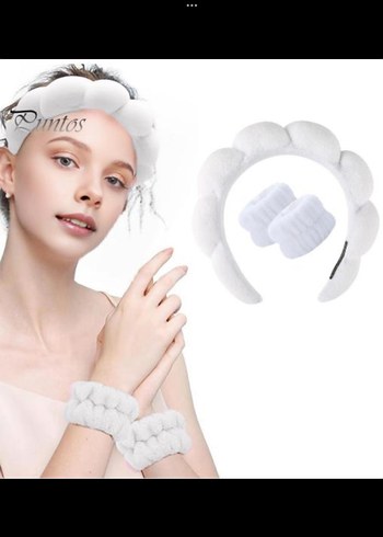 Accessorize Beyaz Pamuklu Rahat Taç ve Bileklik Seti