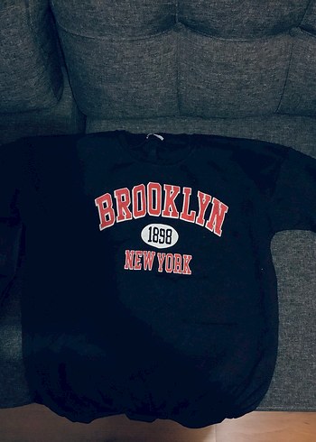 l Beden SİYAH Baskılı Kadın Sweatshirt