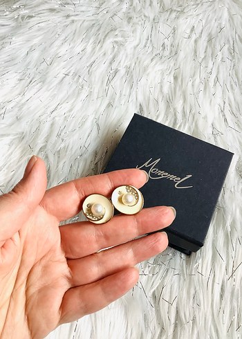 VİNTAGE İNCİLİ KÜPE - Görsel 2