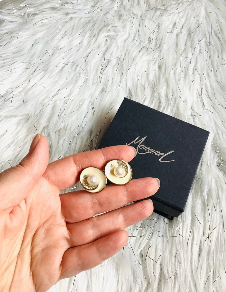 VİNTAGE İNCİLİ KÜPE - Görsel 2