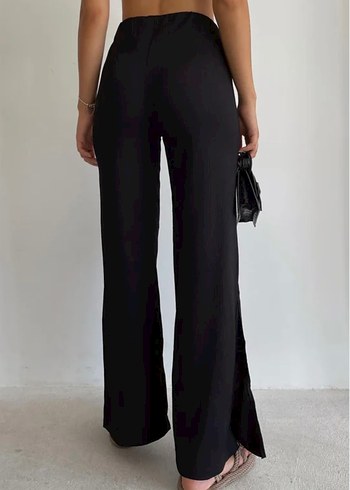 Zara Kadın Siyah Kemerli Midi Kumaş Pantolon