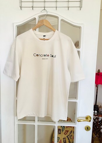 xl Beden beyaz Renk Beyaz Oversize Baskılı Erkek Tişört