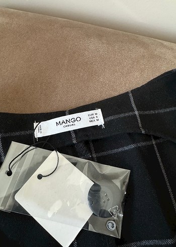 Mango Düğmeli Siyah Kareli jile elbise -etiketli medium - Görsel 3