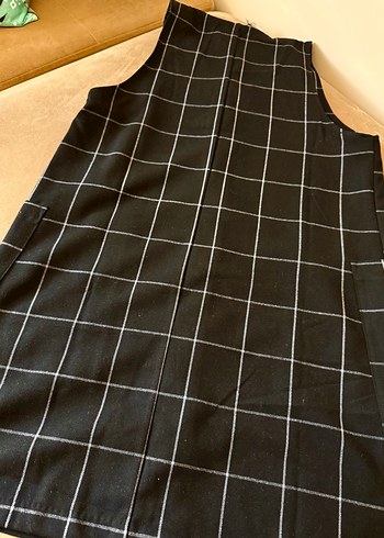 Mango Düğmeli Siyah Kareli jile elbise -etiketli medium - Görsel 4