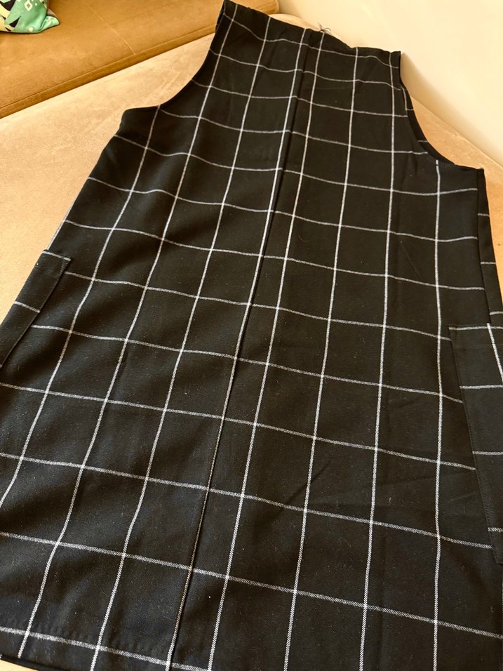 Mango Düğmeli Siyah Kareli jile elbise -etiketli medium - Görsel 4