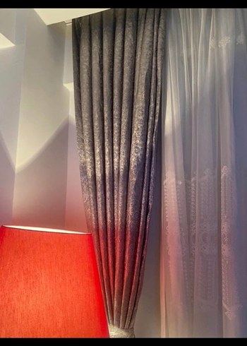 Gri Bohem Yılan Desenli Perde - Görsel 2