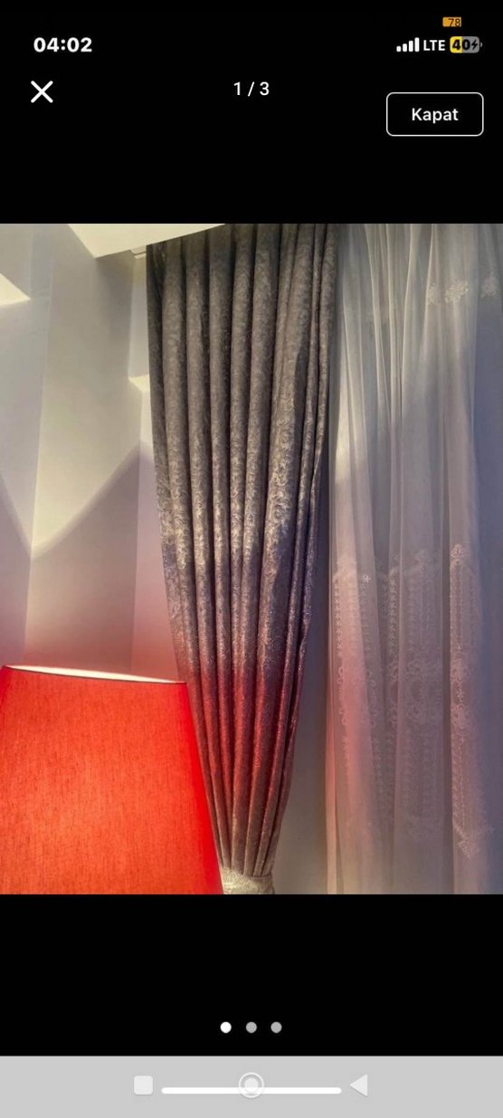 Gri Bohem Yılan Desenli Perde - Görsel 2