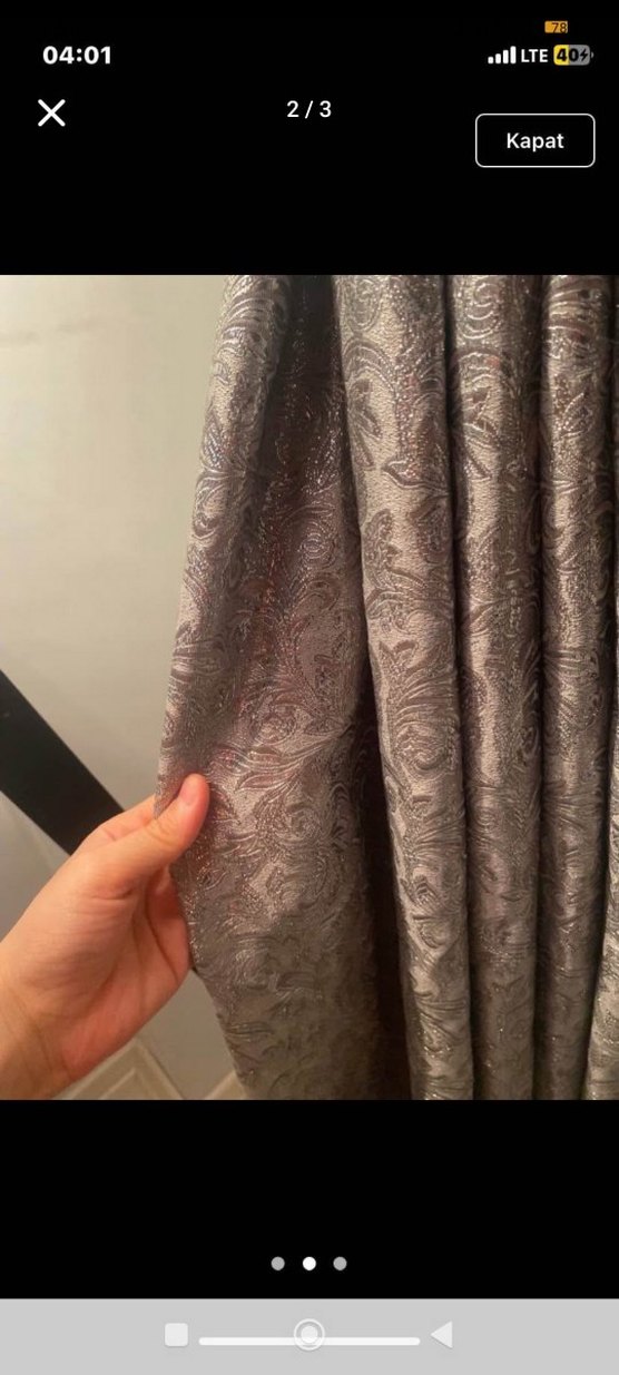 Gri Bohem Yılan Desenli Perde - Görsel 3