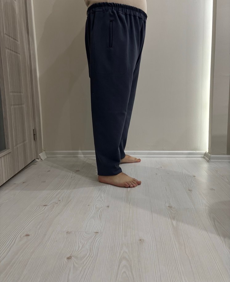 Özel dikim Gri mavi Erkek şalvar - Görsel 3