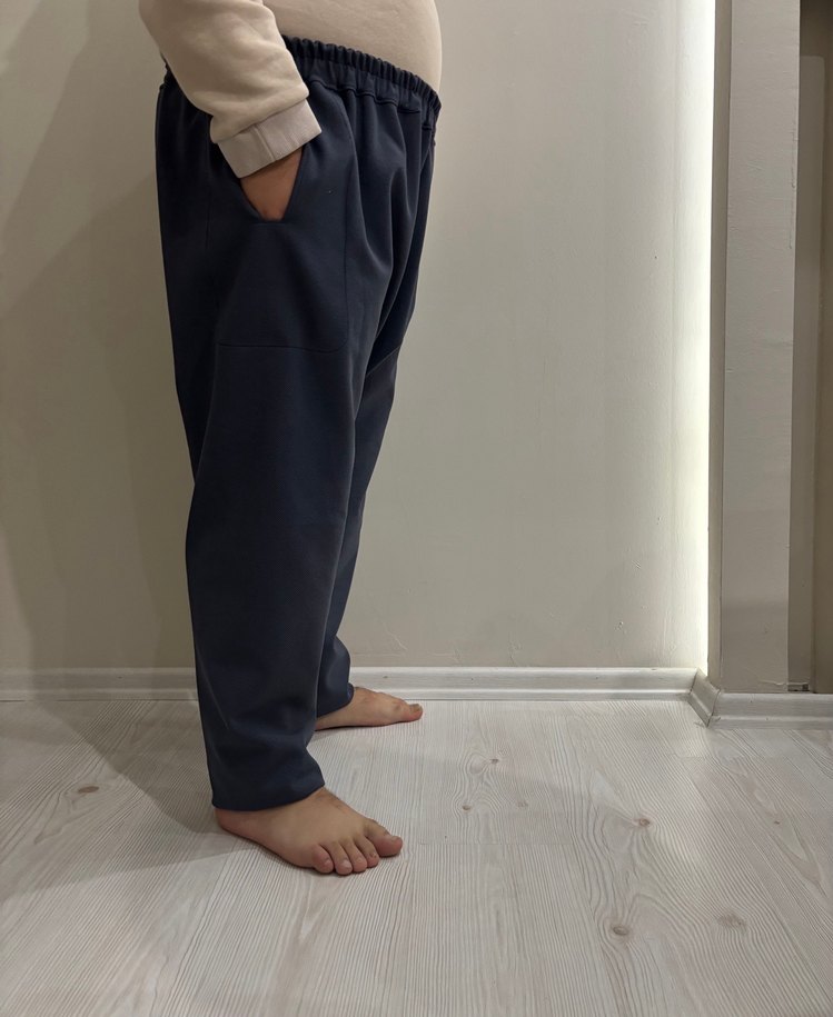 Özel dikim Gri mavi Erkek şalvar - Görsel 5