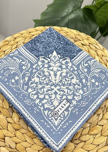 Mavi Dantel Detaylı Kadın eşarp - Görsel 5