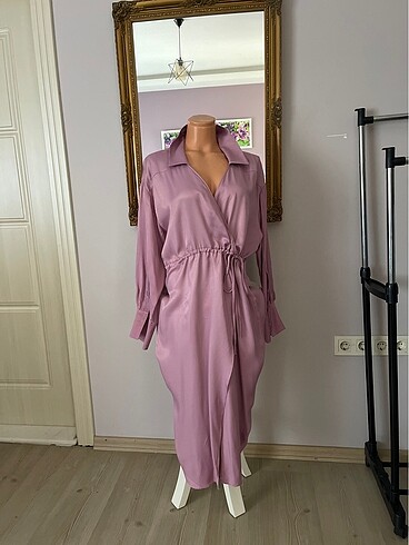 Zara saten elbise