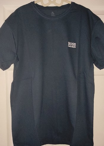 Siyah BOSS Baskılı Salaş Erkek Tişört