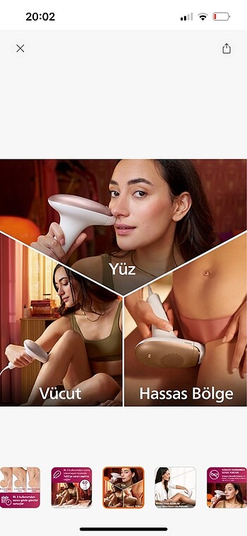 Beden Philips lumea lazer cihazı