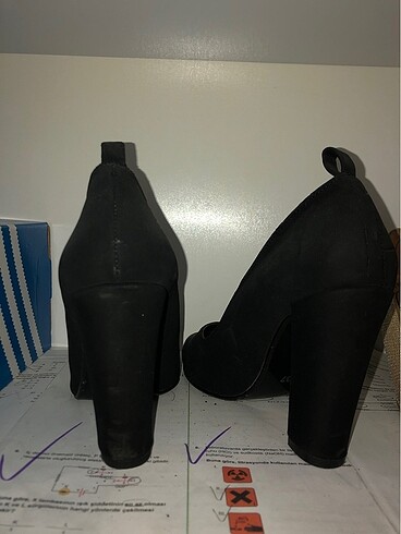 37 Beden Yüksek Topuklu Siyah Stiletto