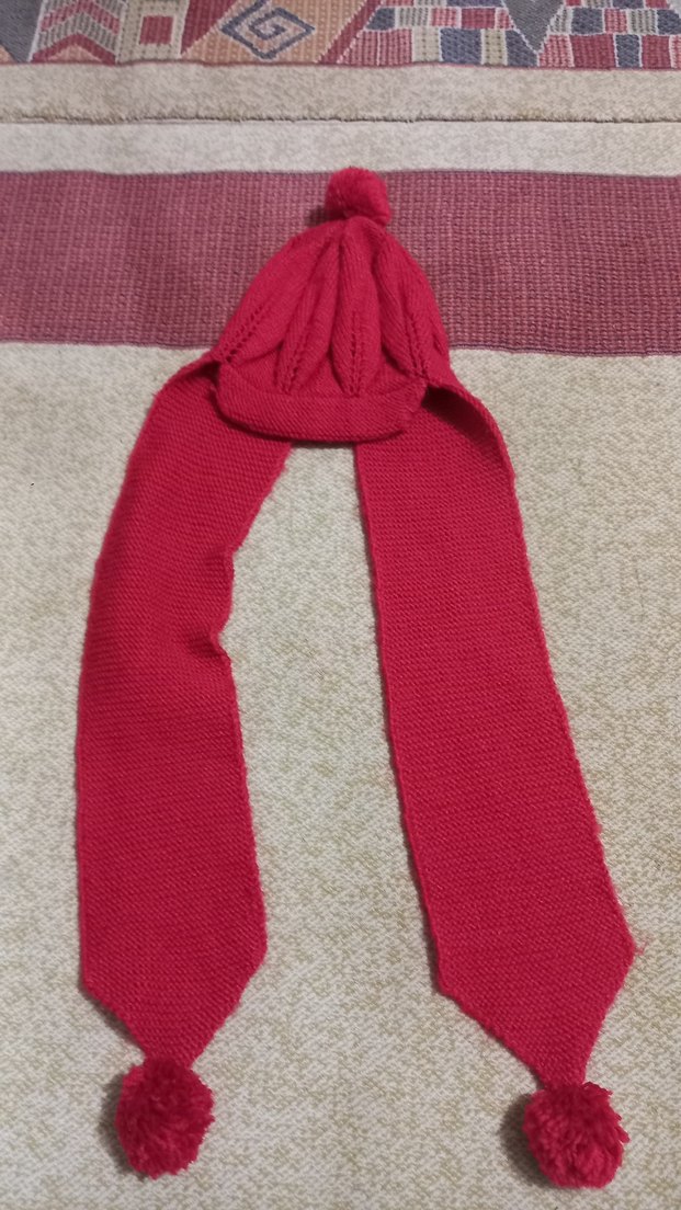 Kızlar için Kırmızı Örgü şapka kaskol birleşik - Görsel 5