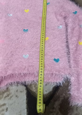 Renkli Nakışlı Pembe Kısa Kürklü Kazak - Görsel 3