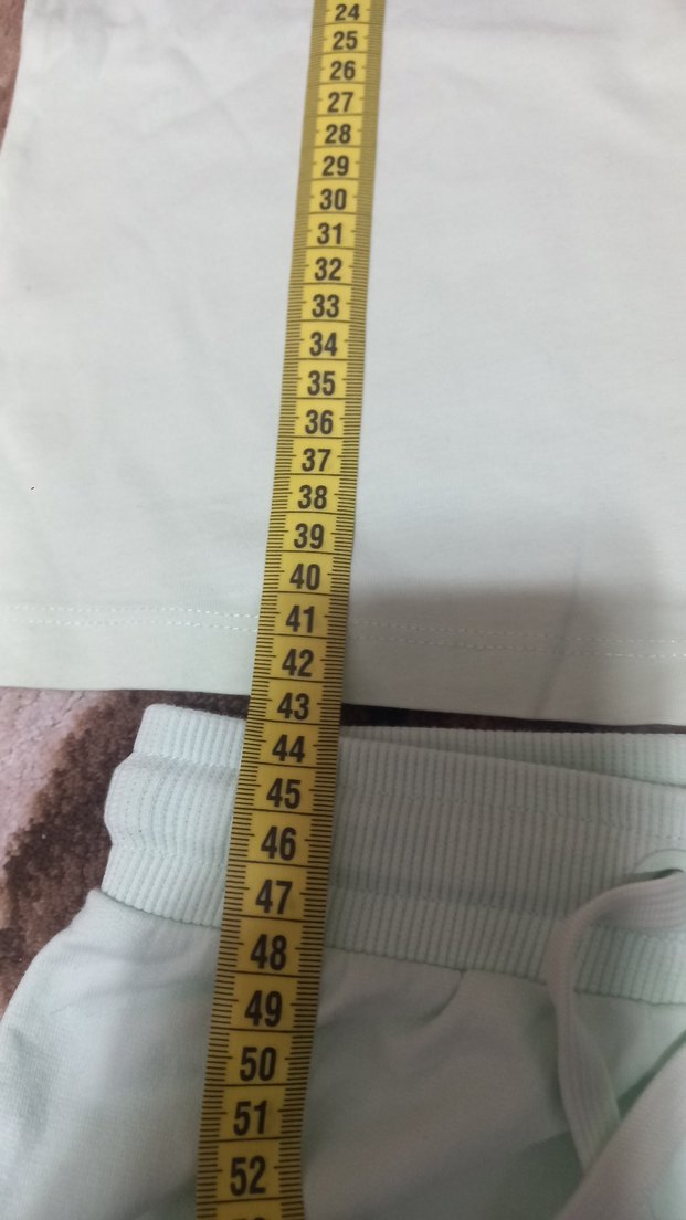 Kızlar için pastel yeşil kısa kollu eşofman takımı - Görsel 5