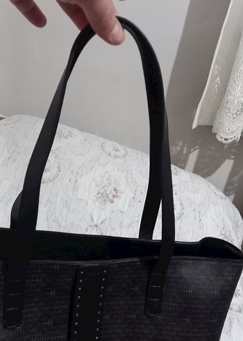 Siyah Deri Tokalı Kadın Çanta - Görsel 6