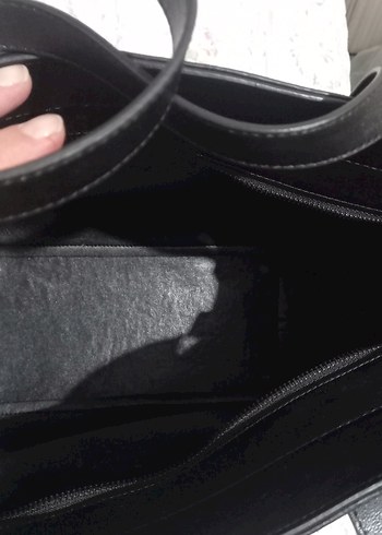 Siyah Deri Tokalı Kadın Çanta - Görsel 7