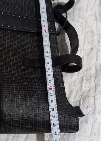 Siyah Deri Tokalı Kadın Çanta - Görsel 10