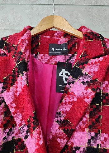 Renkli Düğmeli Kısa Kadın Blazer Ceket - Görsel 2