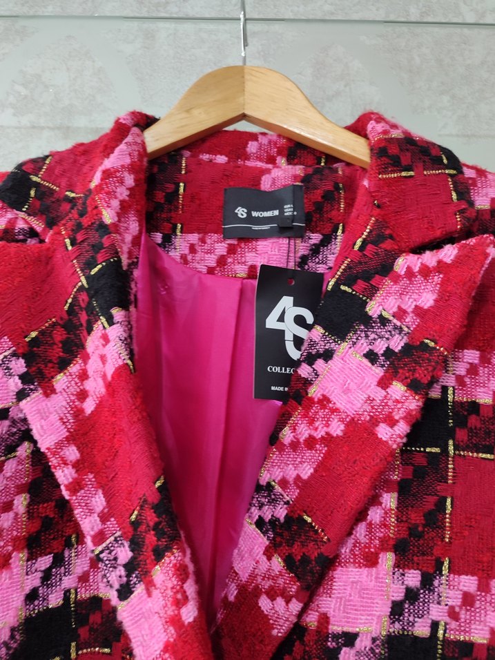 Renkli Düğmeli Kısa Kadın Blazer Ceket - Görsel 2