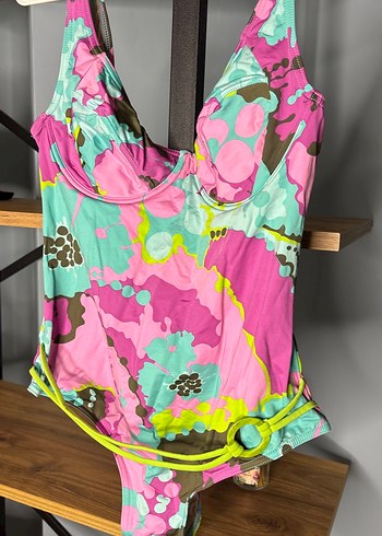 Kadın Çok Renkli Bağlama Desenli Mayo - Görsel 3